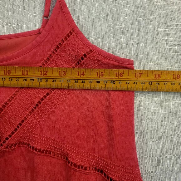 Loft Outlet Womens Sleeveless Magenta Lined Lace-Trimmed A-Line Sundress Small - Picture 7 of 8